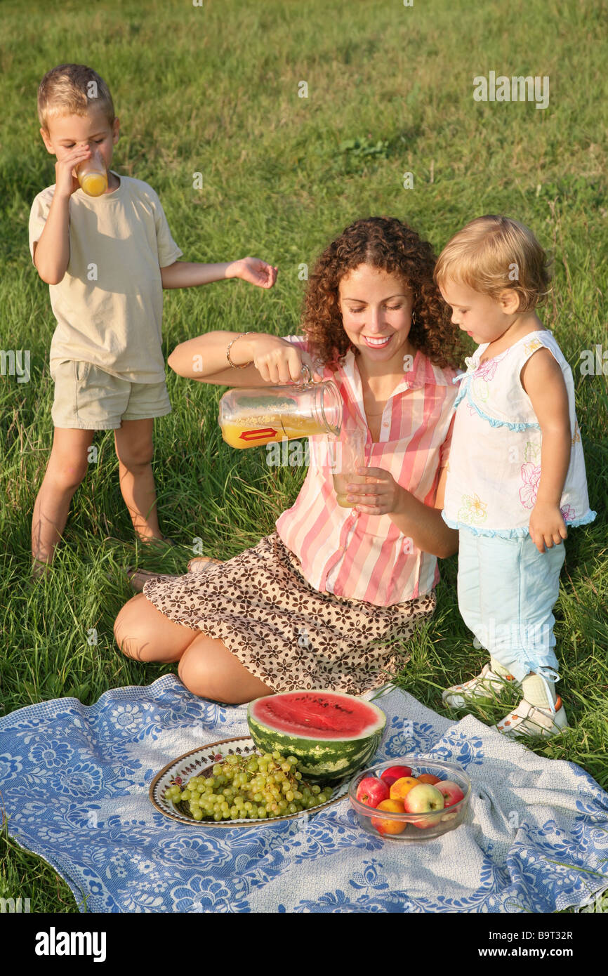 family`s picnic Stock Photo